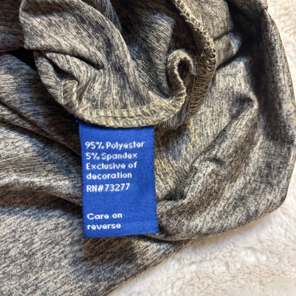 Apt. 9 Gray Brown Heathered Top with Leopard Shoulder Detail Medium Smooth - Picture 12 of 16